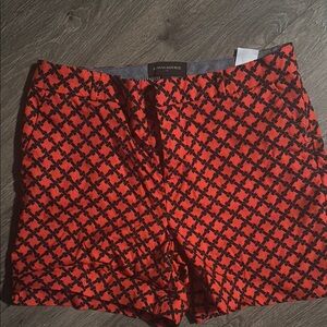 Banana Republic Red and Black Patterned Cargo Shorts
